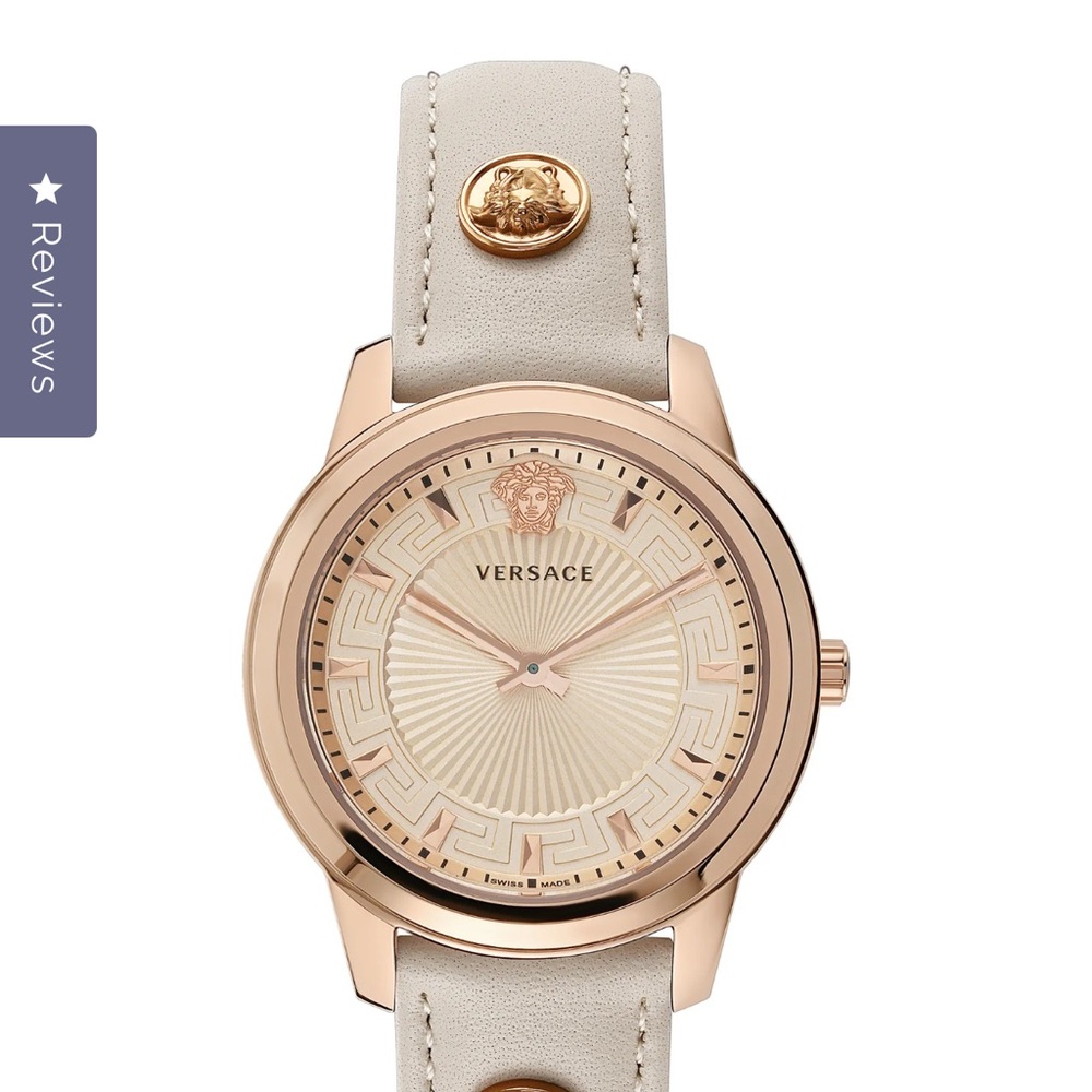 Versace Greca leather Gold and Cream Luxury Watch